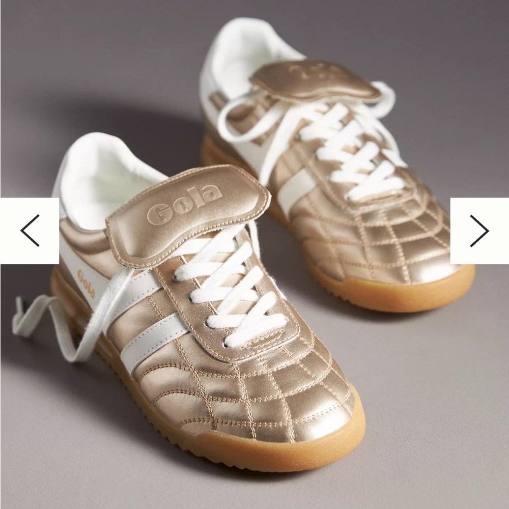 Gola Women's Sneakers Metallic Gold and White Size 8.5